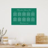 Emerald 10 Table Wedding Seating Chart Poster (Küche)