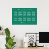 Emerald 10 Table Wedding Seating Chart Poster (Heimbüro)