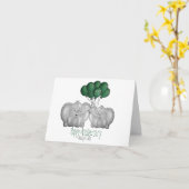 Emerald 55. Hochzeitstag für Elefanten Karte (Gelbe Blume)