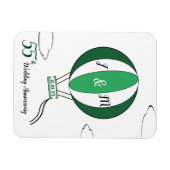 Emerald 55. Hochzeitstag Heißluftballon Magnet (Horizontal)