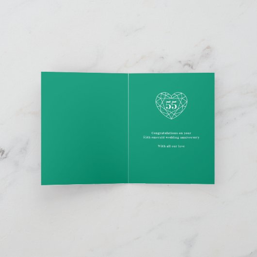 Emerald 55. Hochzeitstag Karte (Innenseite)