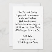 Emerald 55-Jubiläumsveranstaltung Einladung (Rückseite)