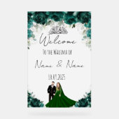 Emerald-Acryl-Hochzeitszeichen Acrylschild (Vorderseite)