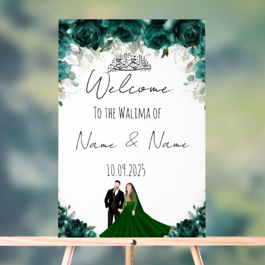 Emerald-Acryl-Hochzeitszeichen Acrylschild (Neutral)