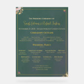 Emerald Acrylic Wedding Program - Minimalistisch L Acrylschild (Vorderseite)