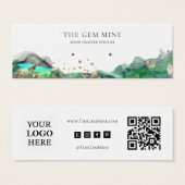 Emerald Agate Earring Mini Display Business Card (Vorne & Hinten)