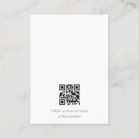 Emerald Agate Gemstone Jewelry Display Card Visitenkarte (Rückseite)