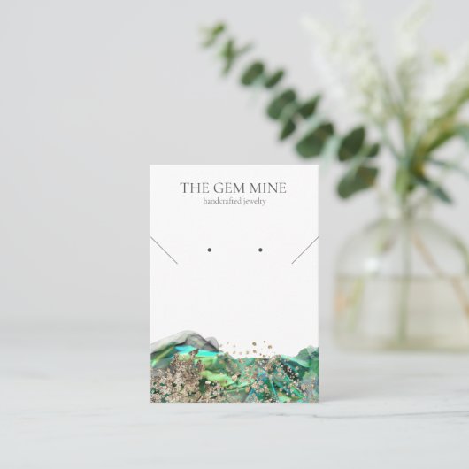 Emerald Agate Gemstone Jewelry Display Card Visitenkarte (Stehend Vorderseite)