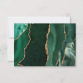 Emerald Agate Gold Calligraphy Script Wedding RSVP Karte (Rückseite)