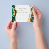 Emerald Agate Gold Wedding RSVP Budget Flyer (Gruppe)
