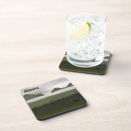 Emerald Alaska Getränkeuntersetzer (Rechte Seite)
