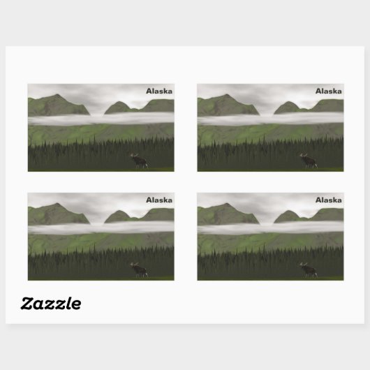 Emerald Alaska Rechteckiger Aufkleber (Blatt)