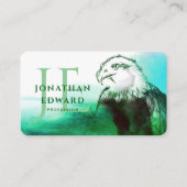 Emerald American Bald Eagle Abstrakt Monogram Visitenkarte (Vorderseite)