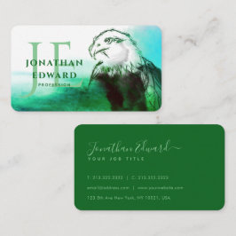 Emerald American Bald Eagle Abstrakt Monogram Visitenkarte