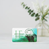 Emerald American Bald Eagle Abstrakt Monogram Visitenkarte (Stehend Vorderseite)