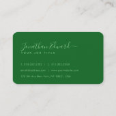 Emerald American Bald Eagle Abstrakt Monogram Visitenkarte (Rückseite)