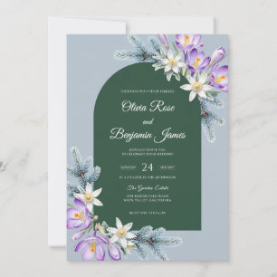 Emerald Amethyst Blütenhochzeit Einladung