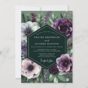 Emerald Amethyst Nocturne Hochzeit Einladung