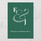 Emerald Ampersand Hochzeit | Moderne Tischnummer (Rückseite)