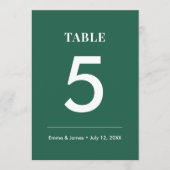 Emerald Ampersand Hochzeit | Moderne Tischnummer (Vorderseite)