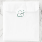 Emerald Ampersand Hochzeit | Monogramm Umschlag Runder Aufkleber (Tasche)