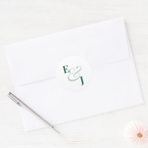 Emerald Ampersand Hochzeit Umschlag-Siegel Runder Aufkleber