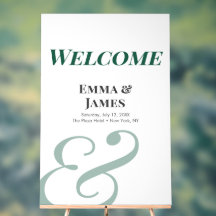 Emerald Ampersand Hochzeit | Willkommensschild