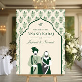 Emerald Anand Karaj Sikh Wedding Begrüßungszeichen Poster