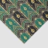 Emerald and Black Art Deco Holiday Pattern Seidenpapier (Ausschnitt)