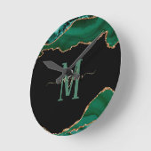EMERALD AND GOLD AGATE MONOGRAM RUNDE WANDUHR (Winkel)