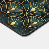 Emerald and Gold Art Deco Gemustert Schreibtischunterlage (Ecke)