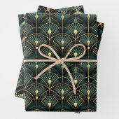 Emerald and Gold Art Deco Set of Geschenkpapier Set (Beispiel)