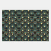 Emerald and Gold Art Deco Set of Geschenkpapier Set (Vorderseite)