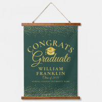Emerald and Gold Glückwunschs Graduate Abschluss
