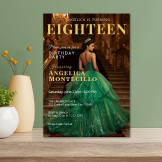 Emerald and Gold Magazine Inspiriert Einladung