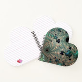 Emerald and Gold Mandelbrot Heart Spiral Notebook Notizblock (Innenseite)