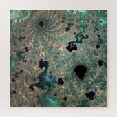 Emerald and Gold Mandelbrot Jigsaw Puzzle (Horizontal)