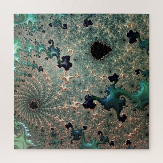 Emerald and Gold Mandelbrot Jigsaw Puzzle (Vertikal)
