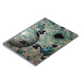Emerald and Gold Mandelbrot mit Sphere Notebook Notizblock (Linke Seite)