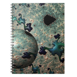 Emerald and Gold Mandelbrot mit Sphere Notebook Notizblock