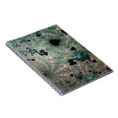 Emerald and Gold Mandelbrot Spiral Notebook Notizblock (Rechte Seite)