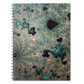 Emerald and Gold Mandelbrot Spiral Notebook Notizblock (Vorderseite)