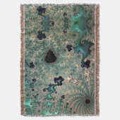 Emerald and Gold Mandelbrot Throw Blanket Decke (Vorderseite Vertikal)