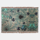 Emerald and Gold Mandelbrot Throw Blanket Decke (Vorderseite)