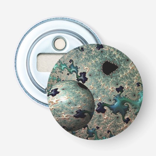 Emerald and Gold Mandelbrot with Sphere Flaschenöffner (Vorderseite)