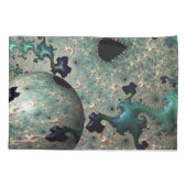 Emerald and Gold Mandelbrot with Sphere Kissenbezug (Rückseite-Links)