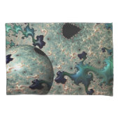 Emerald and Gold Mandelbrot with Sphere Kissenbezug (Vorderseite-Links)