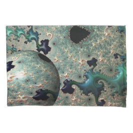 Emerald and Gold Mandelbrot with Sphere Kissenbezug