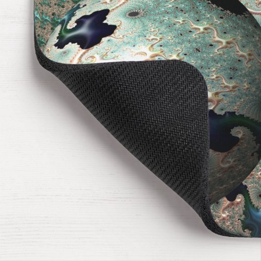 Emerald and Gold Mandelbrot with Sphere Mousepad (Ecke)