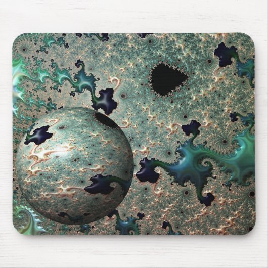 Emerald and Gold Mandelbrot with Sphere Mousepad (Vorne)